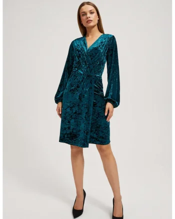 Rochie din catifea, Verde