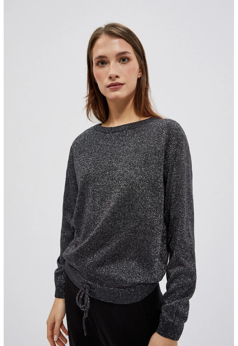 Pulover grafit cu fir metalic, Gri