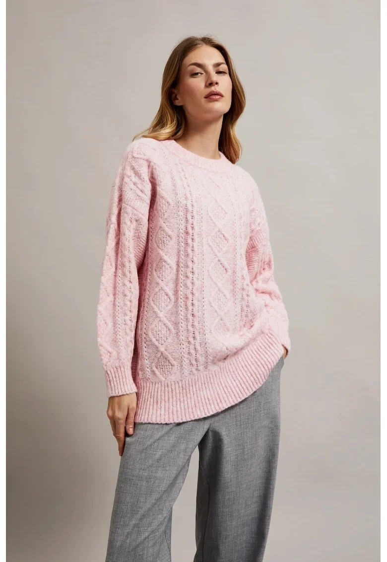 Pulover roz cu croi lejer, Rose Symphonic