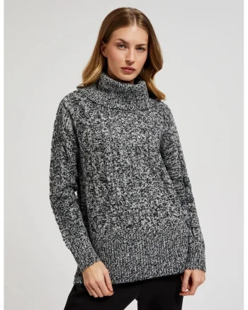 Pulover negru cu guler gros, Negru