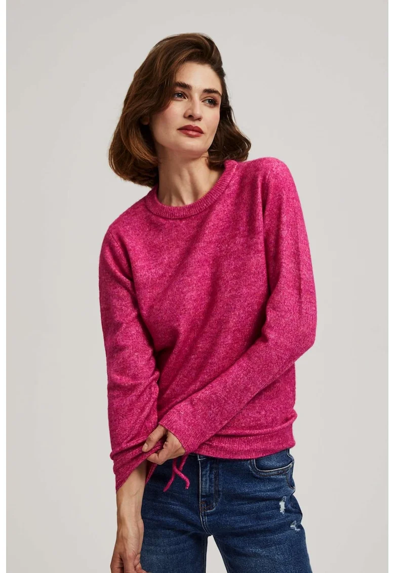 Pulover fucsia cu legatura, Rose Symphonic