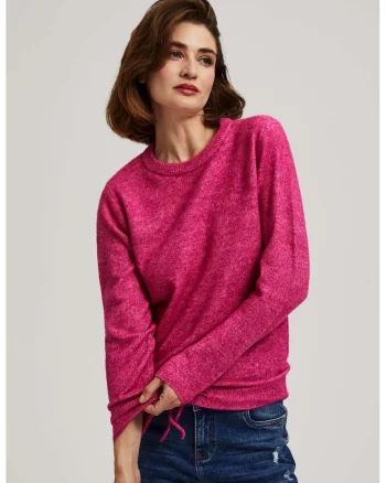 Pulover fucsia cu legatura, Rose Symphonic