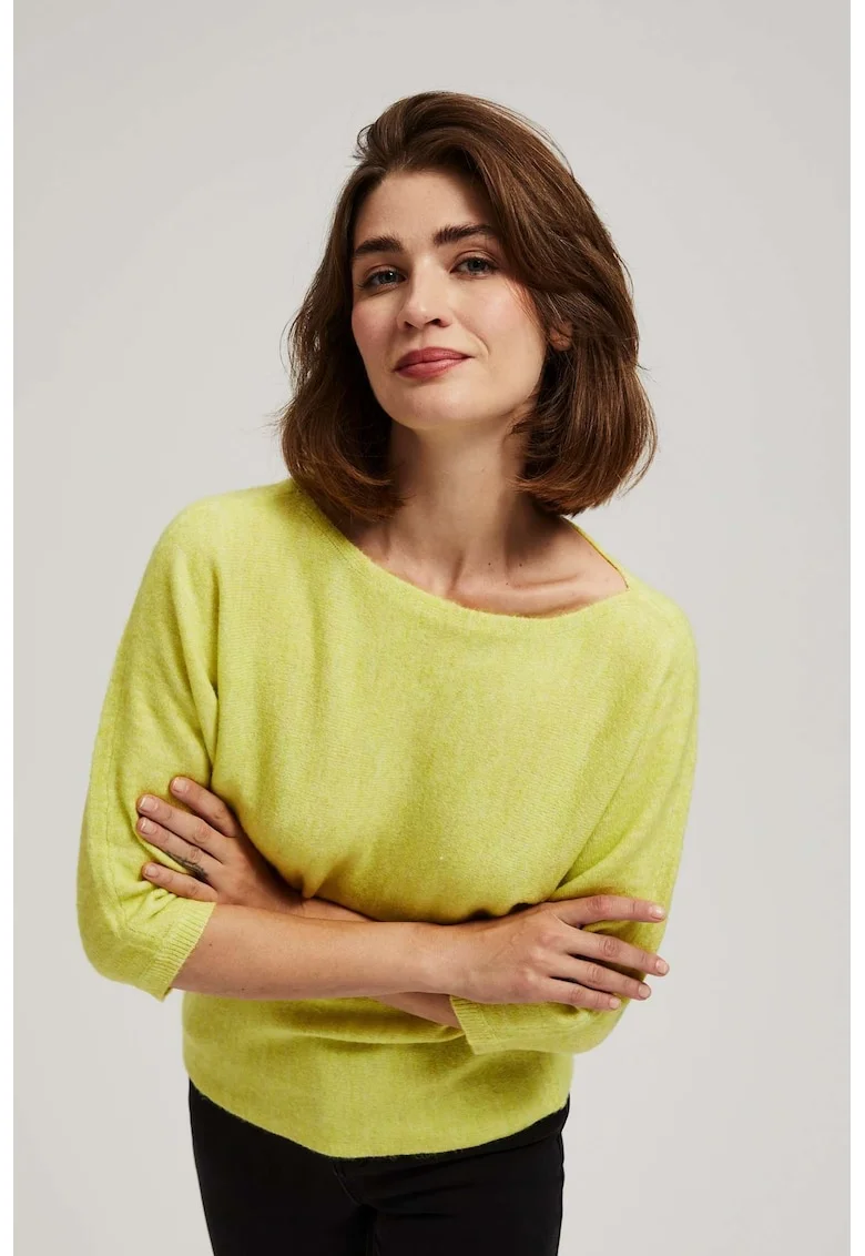 Pulover cu maneca 3/4 lime, Verde