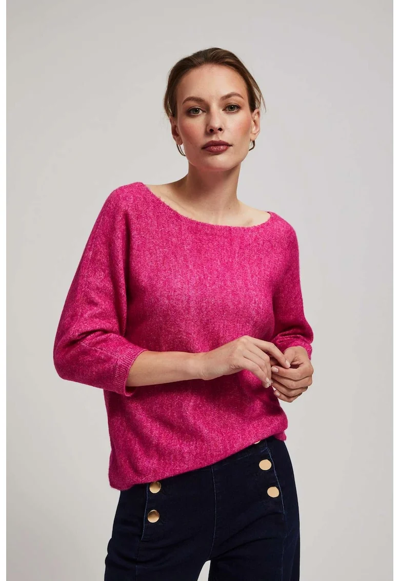 Pulover fucsia cu maneca 3/4, Rose Symphonic