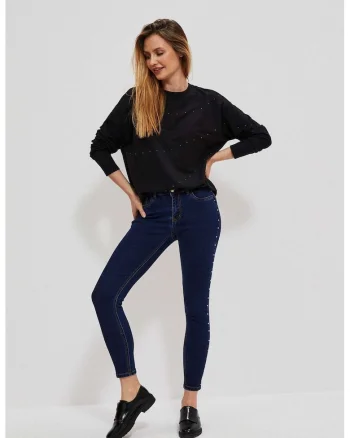 Jeansuri skinny cu tinte, Albastru inchis