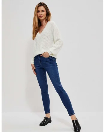 Jeansi skinny talie medie, bleumarin, Albastru