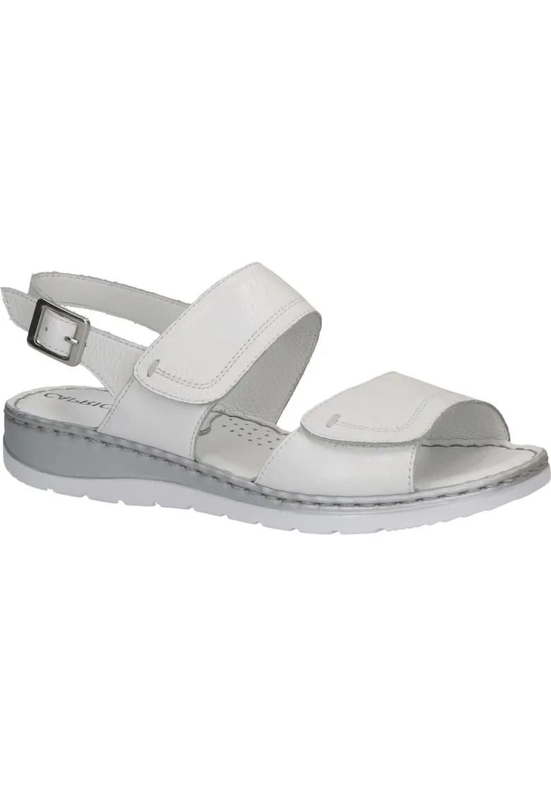 Sandale dama,  casual, cu platforma, alb, piele
