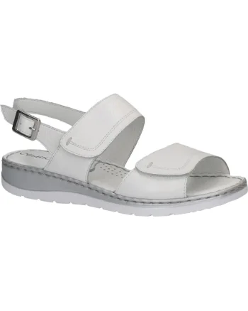 Sandale dama,  casual, cu platforma, alb, piele