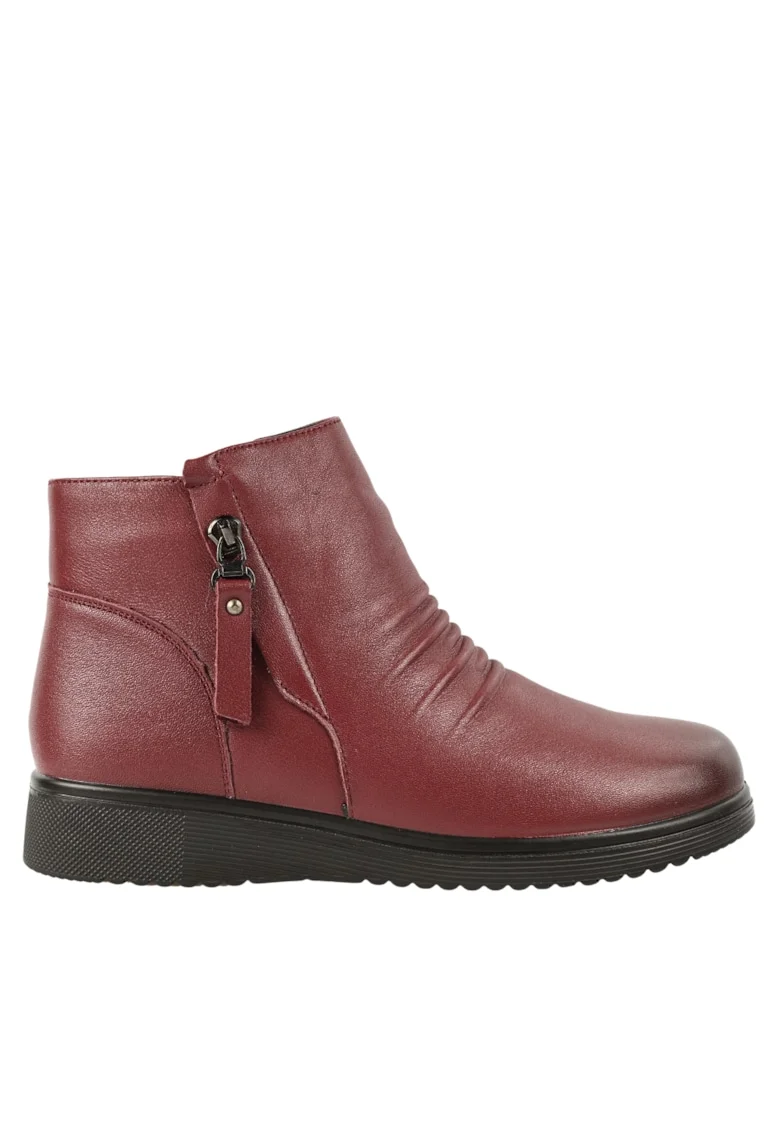 Ghete casual, dama,  231123, bordo, piele naturala, Visiniu