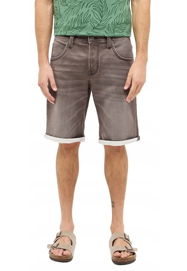 Blugi Barbati Scurti,  Chicago Shorts, Marime 32, Gri, Regular Fit, Bumbac, Design Clasic Casual, Lungime Scurta, Ideal Pentru Uz Zilnic