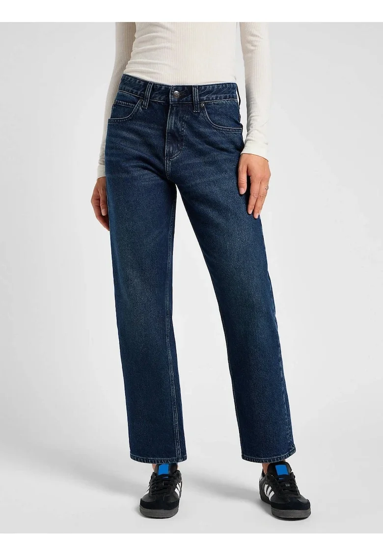 Pantaloni Dama,  Rider, 29/31, Croi Regular Fit, Stil Drept, Regulamentar, Inaltimea Taliei Medie, Pantaloni Evazati, Albastru