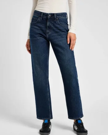 Pantaloni Dama,  Rider, 29/31, Croi Regular Fit, Stil Drept, Regulamentar, Inaltimea Taliei Medie, Pantaloni Evazati, Albastru