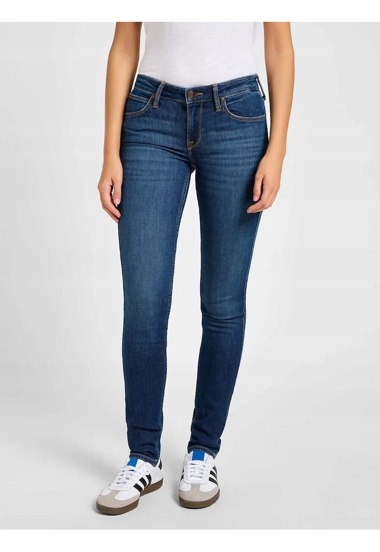 Pantaloni Dama Jeans,  Scarlett, 27/31, Croi Skinny Fit, Stil Conic, Ajustat, Inaltimea Taliei Medie, Inchidere Fermuar, Albastru