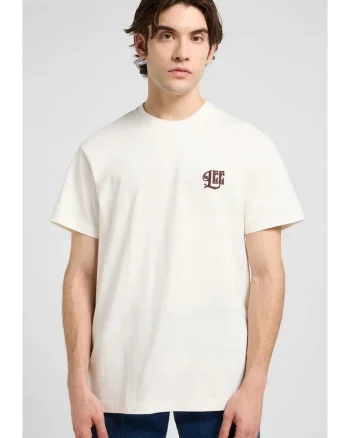 Tricou barbati  supradimensionat, cu imprimeu, alb, bumbac