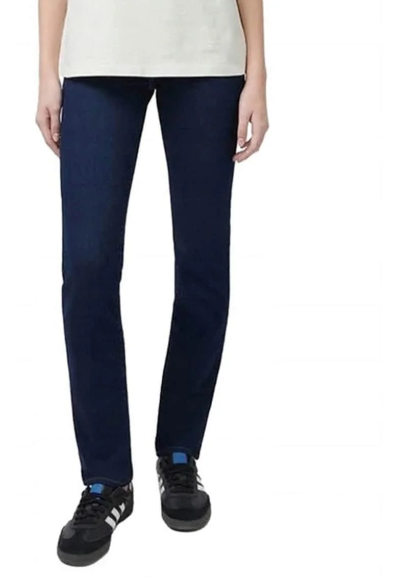 Pantaloni Dama,  Slim, 28/30, Croi Slim Fit, Stil Conici, Ajustati, Inaltimea Taliei Medie, Regulata, Inchidere Fermuar, Albastru