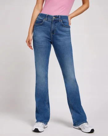 Pantaloni Dama Bootcut, 34/31ee, 112350782, 34/31, Material 78% Bumbac, 20% Poliester, 2% Elastan, Croi 34/31oose Fit, Inchidere Fermoar, Numar De Buzunare 5, Albastru