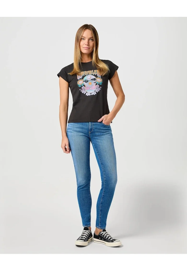 Pantaloni Dama Jeans,  Skinny, 29/30, Croi Skinny Fit, Stil Conic, Ajustat, Inaltimea Taliei Medie, Regulata, Inchidere Fermoar, Albastru