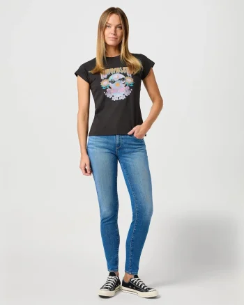 Pantaloni Dama Jeans,  Skinny, 29/30, Croi Skinny Fit, Stil Conic, Ajustat, Inaltimea Taliei Medie, Regulata, Inchidere Fermoar, Albastru