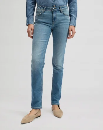 Pantaloni De Dama,  Marimea 29/31, Albastru, Elly, Croiala Slim Fit, Model Conic Ajustat, Talie Medie Regulara, Fermoar