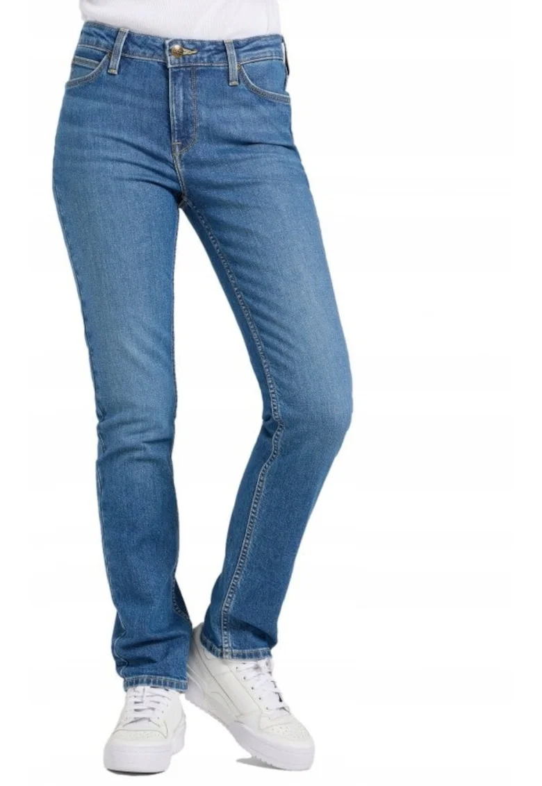 Pantaloni De Dama,  Marimea 29/31, Albastru, Elly, Croiala Slim Fit, Model Conic Ajustat, Talie Medie Regulara, Fermoar