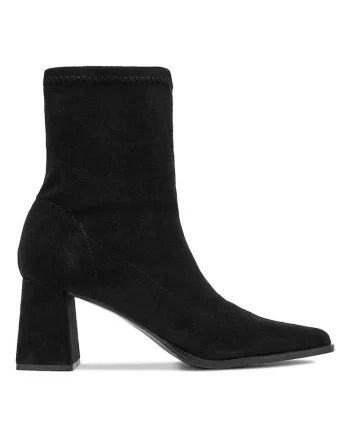 Botine dama,  clasic, negru, material textil,
