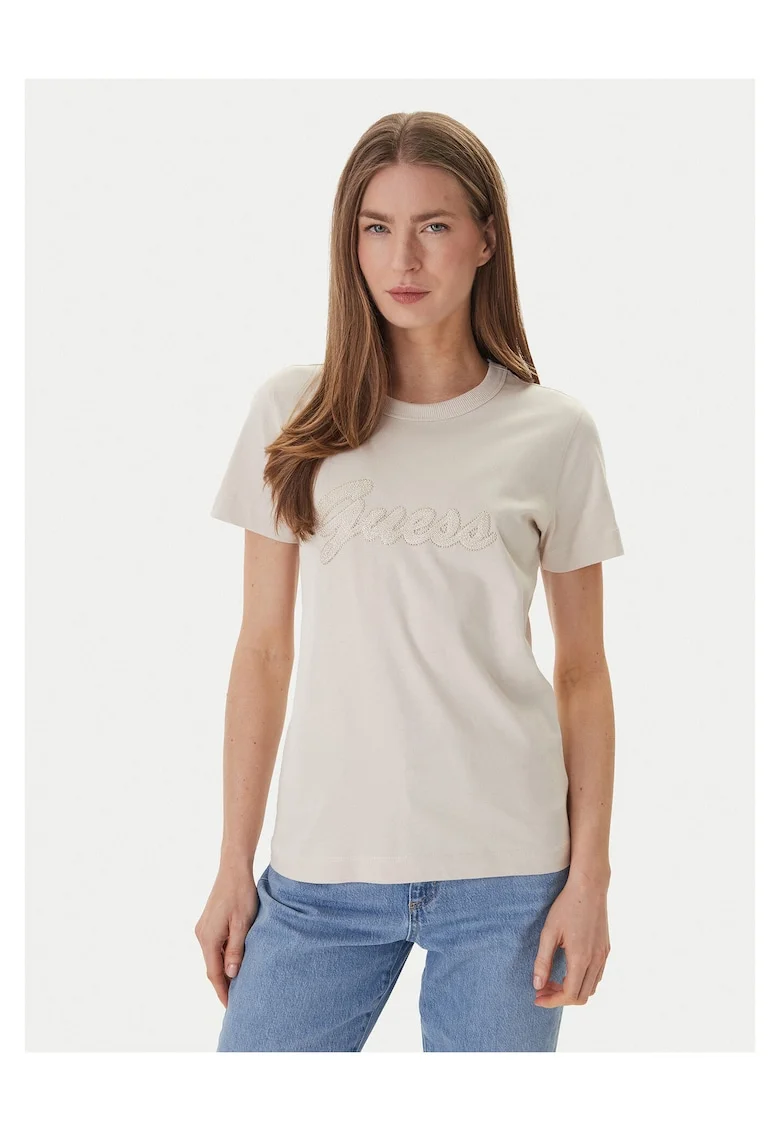 Tricou femei,  din bumbac, culoare bej
