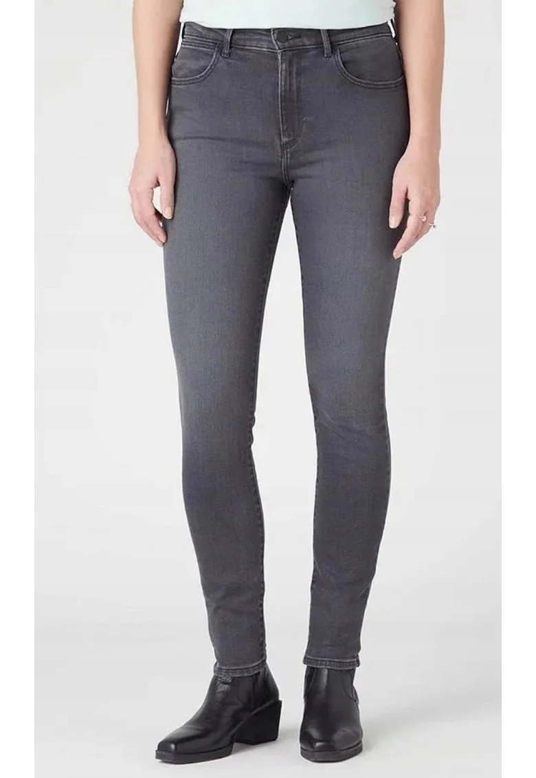 Blugi skinny dama,  Bumbac, Gri, Gri