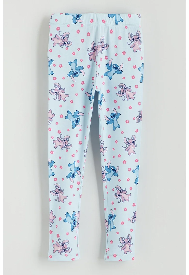 Colanti cu imprimeu cu Stitch, Albastru pastel/Roz