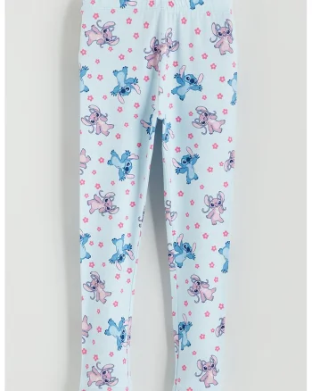 Colanti cu imprimeu cu Stitch, Albastru pastel/Roz
