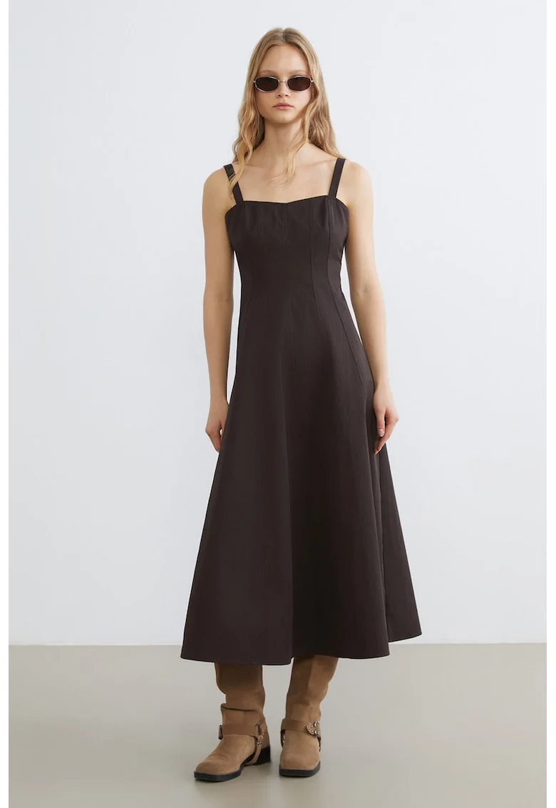 Rochie midi evazata, Maro inchis