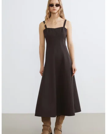 Rochie midi evazata, Maro inchis