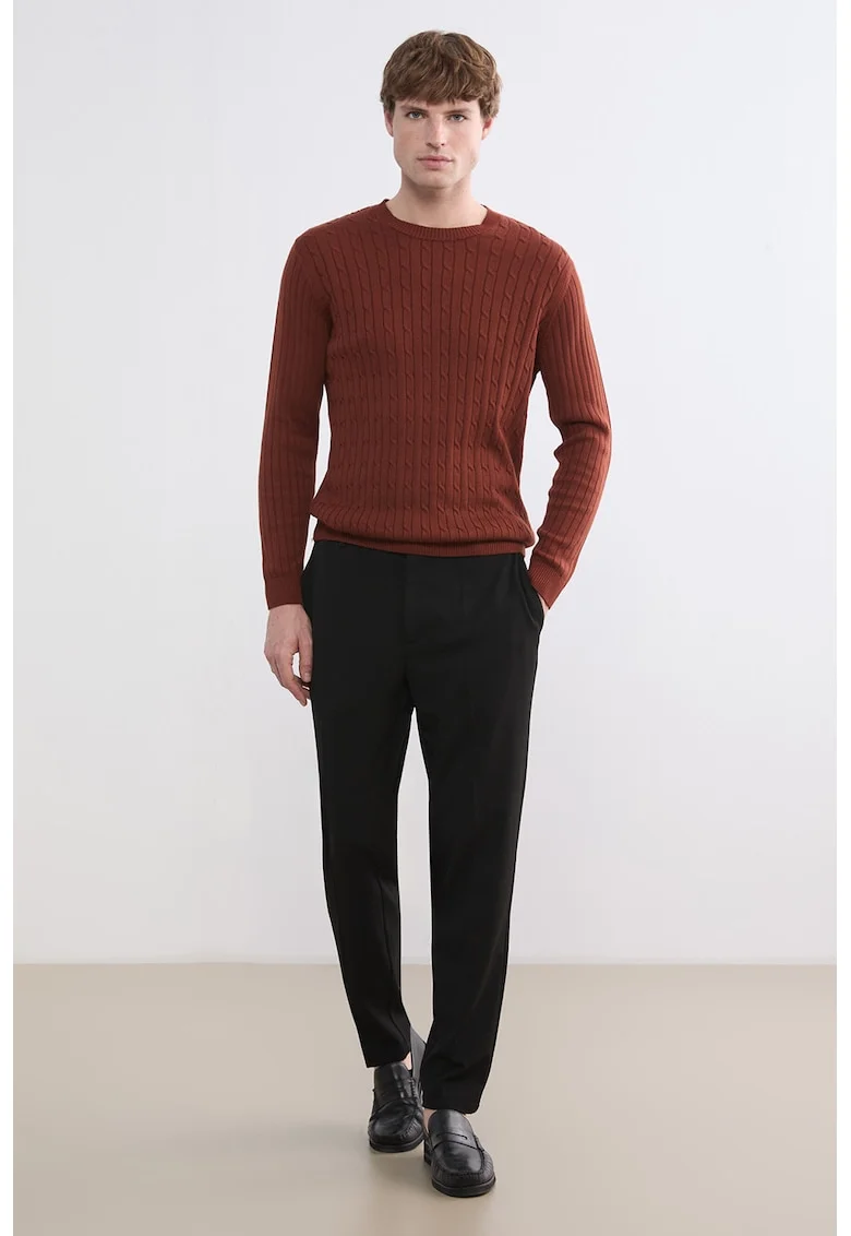 Pantaloni chino cu buzunare laterale, Negru