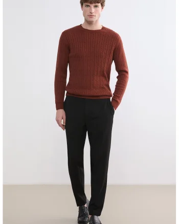 Pantaloni chino cu buzunare laterale, Negru