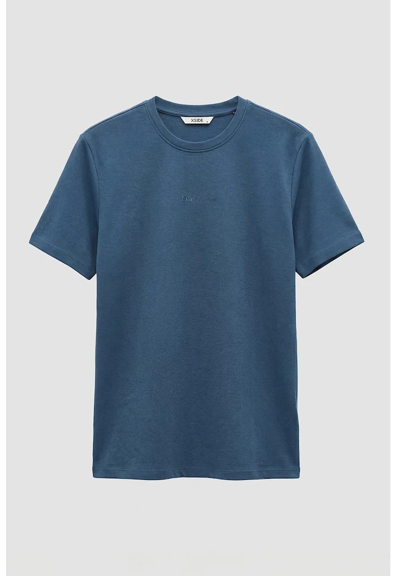 Tricou uni din amestec de bumbac, Albastru inchis