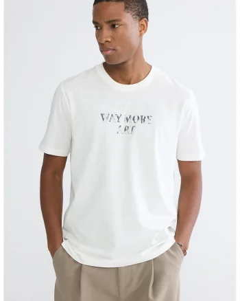 Tricou din bumbac cu imprimeu, Alb