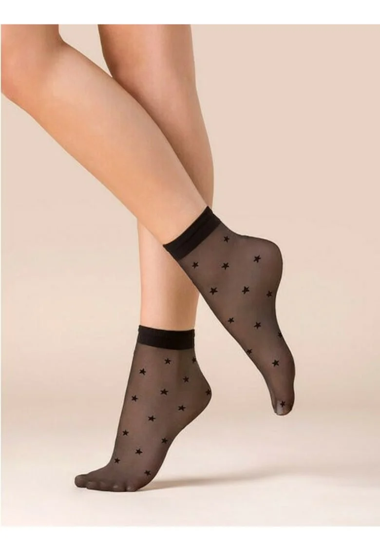 Sosete negre cu stelute  527 Stars 20 den, Negru
