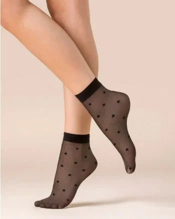 Sosete negre cu stelute  527 Stars 20 den, Negru