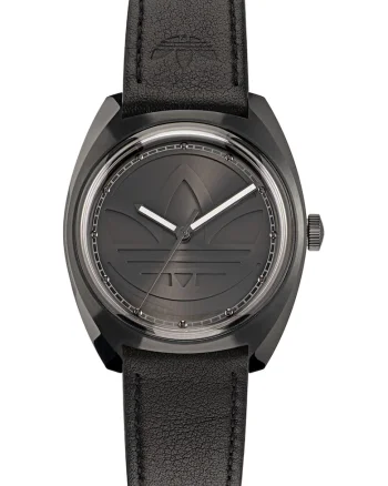 Ceas unisex cu o curea de piele, Negru