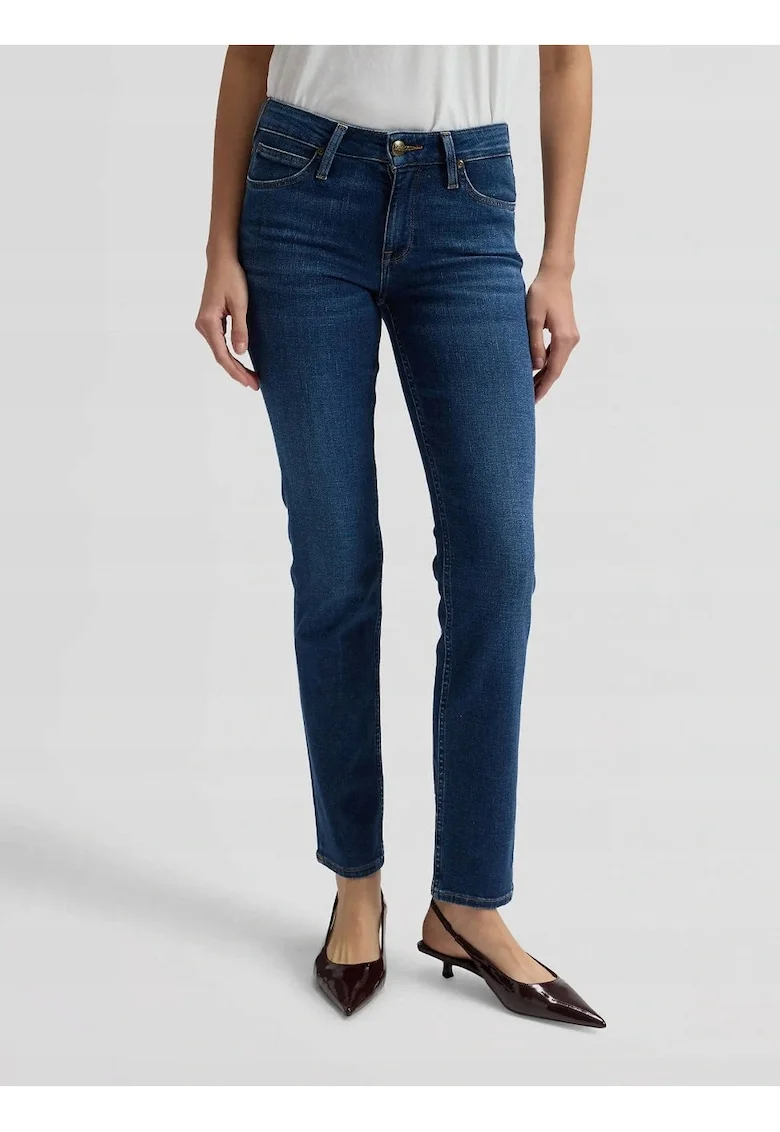 Pantaloni De Dama,  Marimea 27/31, Albastru, Elly Mid, Croiala Skinny Fit, Model Conic Ajustat, Talie Inalta, Fermoar