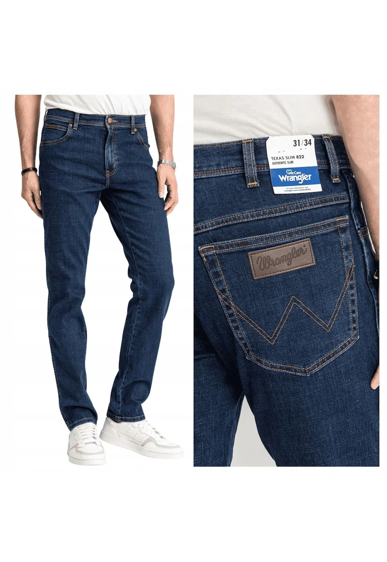Blugi slim fit cu talie medie Texas, Albastru