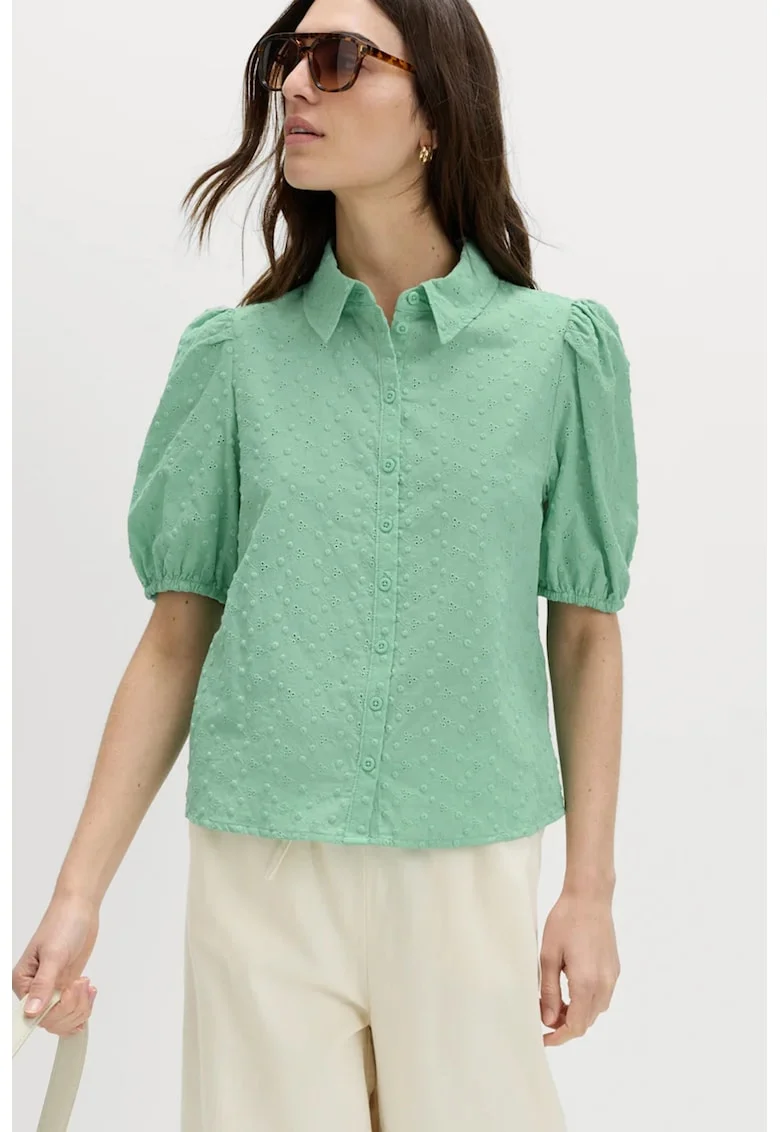Bluza lejera de bumbac, Verde turcoaz
