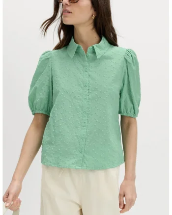 Bluza lejera de bumbac, Verde turcoaz