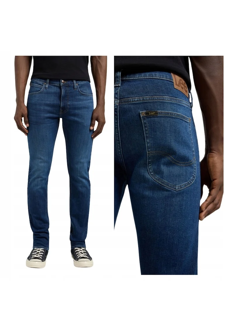 Blugi slim fit cu talie medie, Albastru