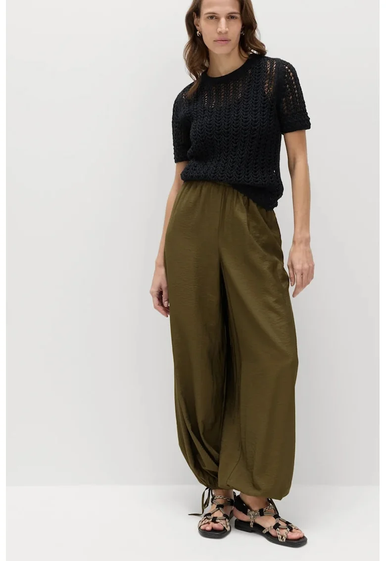 Pantaloni relaxed fit, Verde masliniu