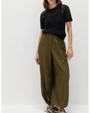 Pantaloni relaxed fit, Verde masliniu