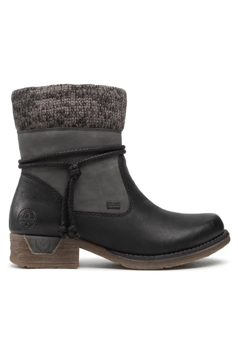 Botine dama  301084549, Piele ecologica, Negru
