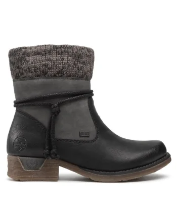 Botine dama  301084549, Piele ecologica, Negru