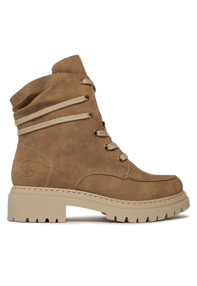 Botine dama  303223748, Piele ecologica, Bej