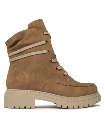Botine dama  303223748, Piele ecologica, Bej