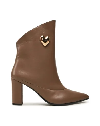 Botine dama,  48003, Piele naturala, Maro